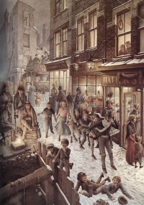 Такими жутковатыми картинками была иллюстрирована книга, которую я читала. Автор иллюстраций Роберто Инноченти.