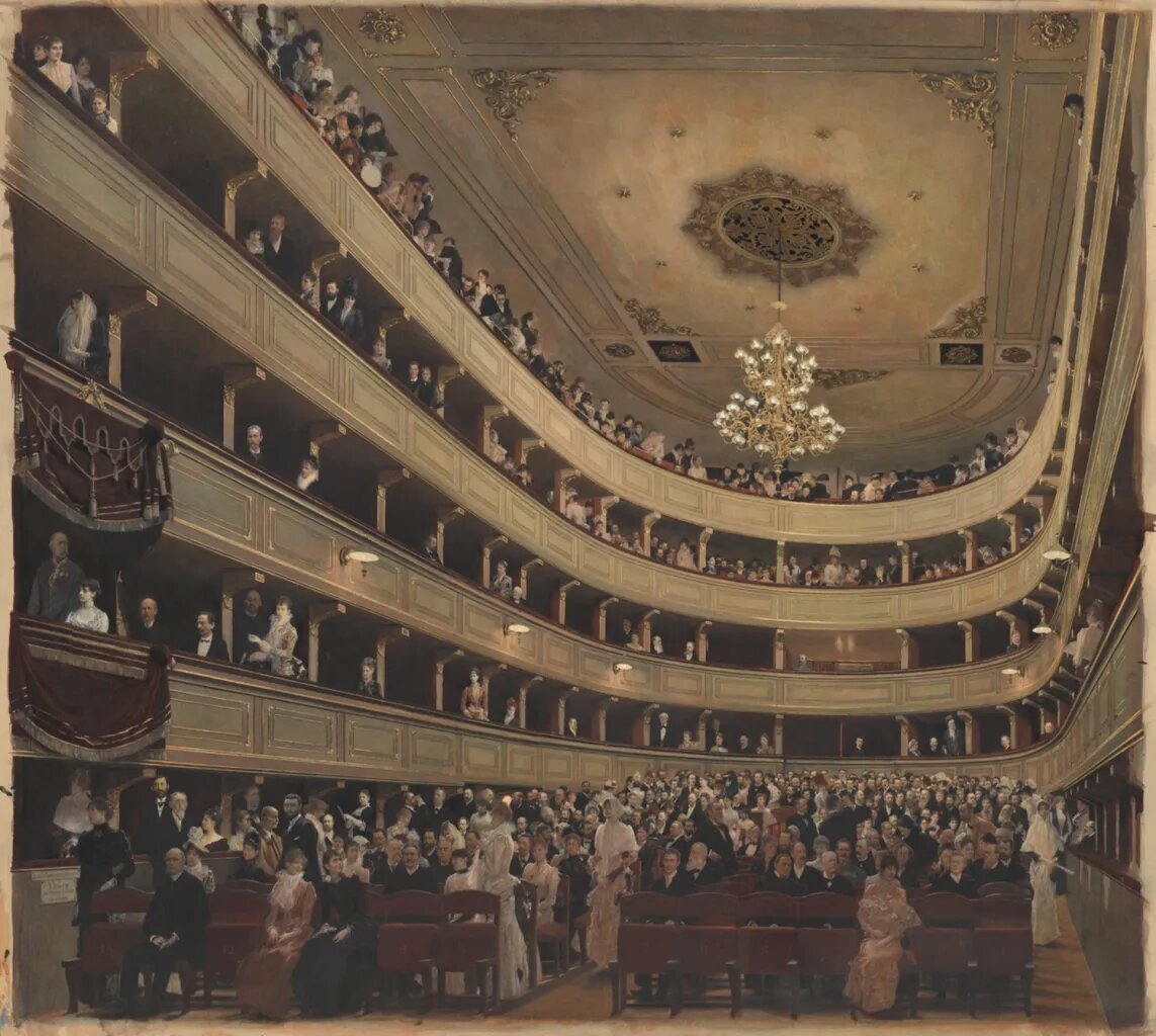 Густав Климт, зрительный зал Старого Бургтеатра, 1888-1889 гг.
Фото: Венский музей. Фото: Петер Кайнц.