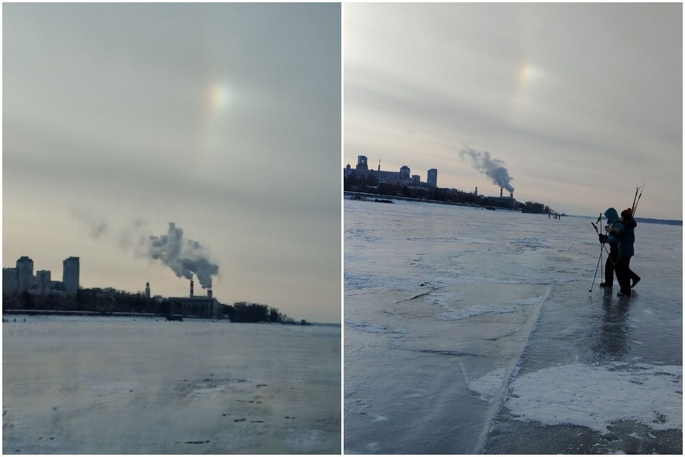    Атмосферное явление сохранялось в небе несколько часов. Ольга АФАНАСЬЕВА