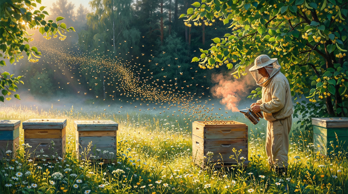 Утро на пасеке