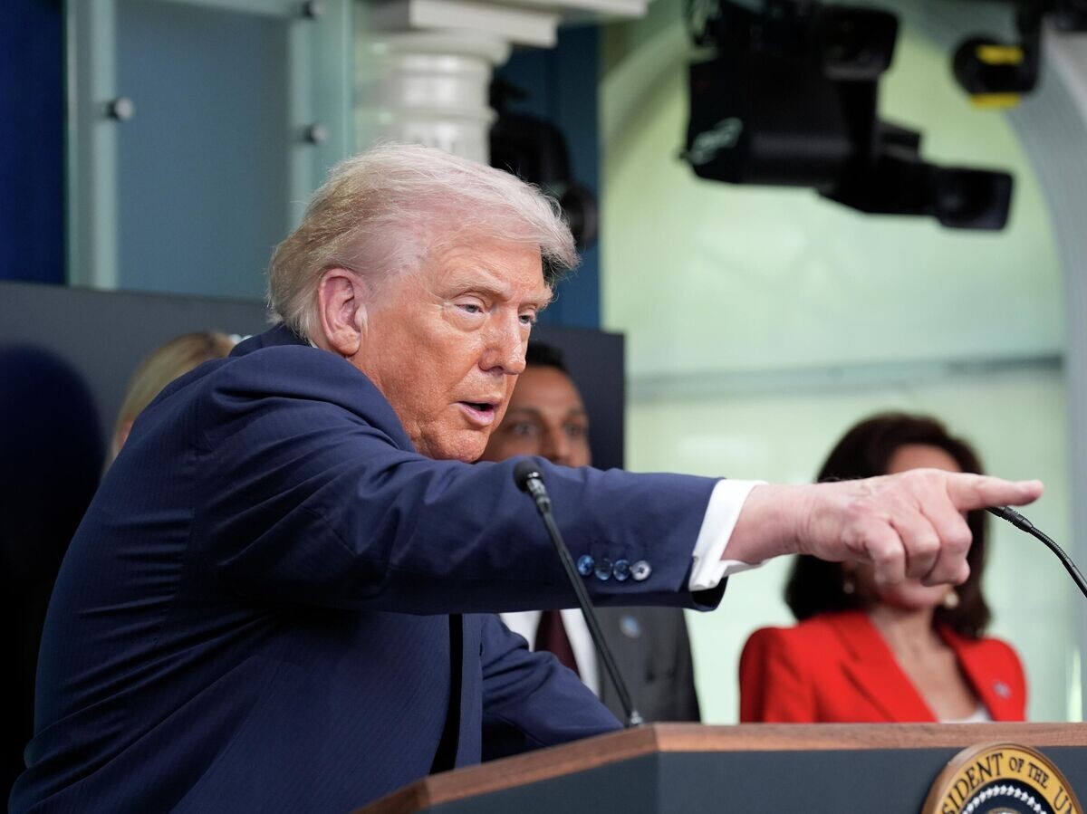    Президент США Дональд Трамп выступает во время пресс-конференции в Белом доме в Вашингтоне© РИА Новости . Стрингер