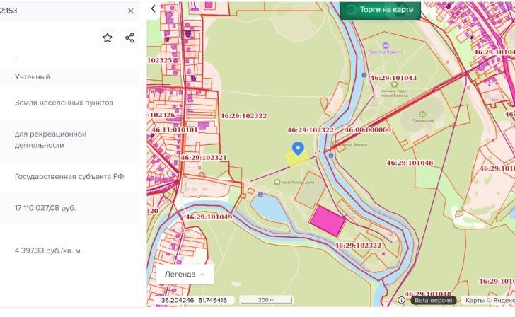 Место под планируемый Парк альпак на Боевке в Курске с лета замежёвано в отдельный участок
