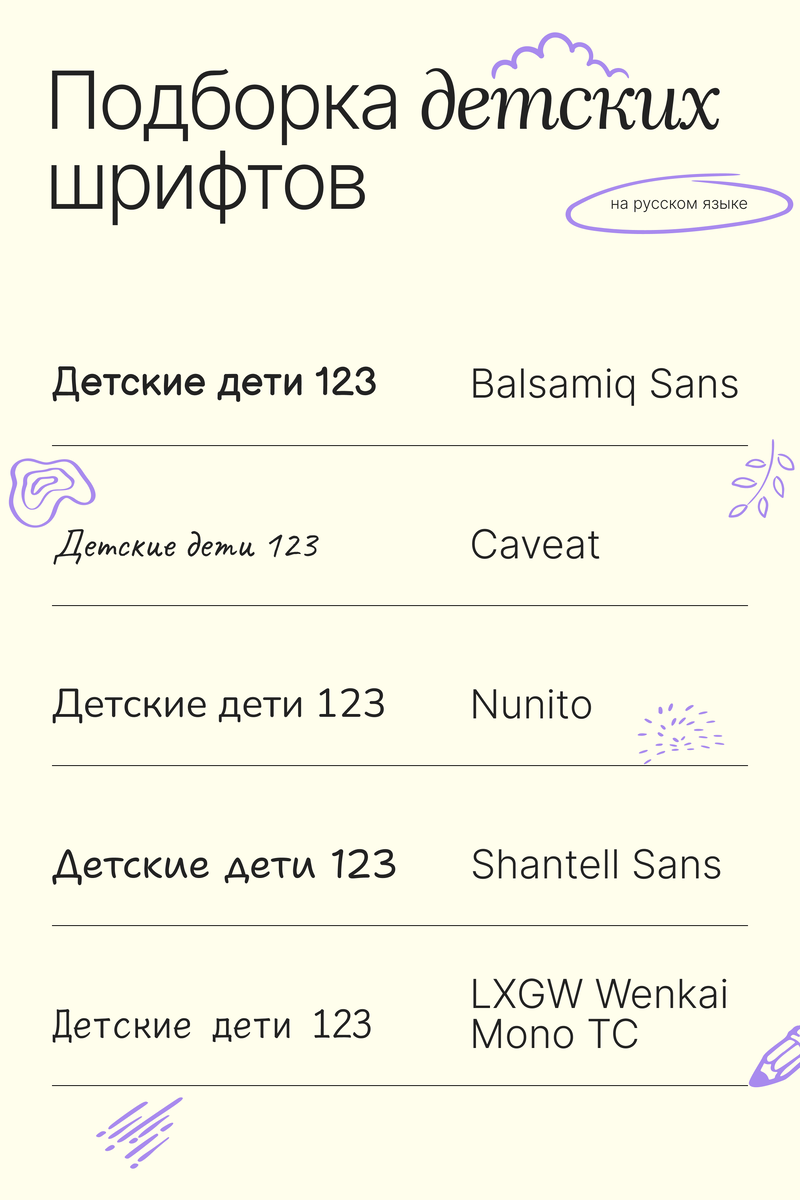 Детские шрифты
