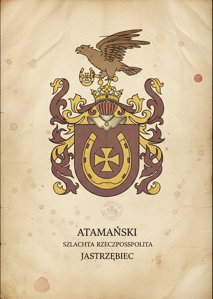 Польский герб, фамилия Атаманская, Jastrzębiec, казаки