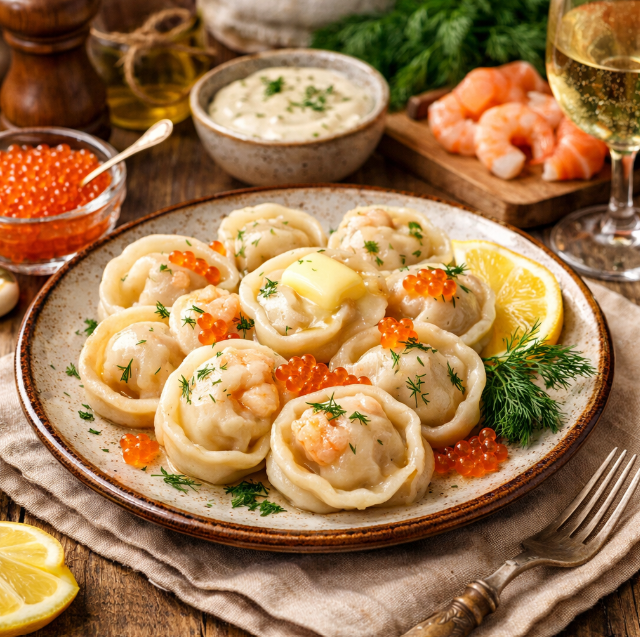 Пельмени с креветками и лососем рецепты от Дарики