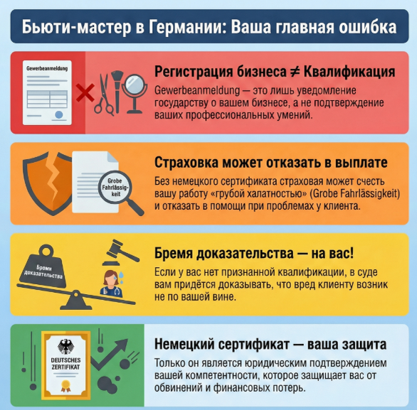 Почему страховка не спасет бьюти мастера без НЕМЕЦКОГО сертификата
18 января, 2026Рубрики: Блог