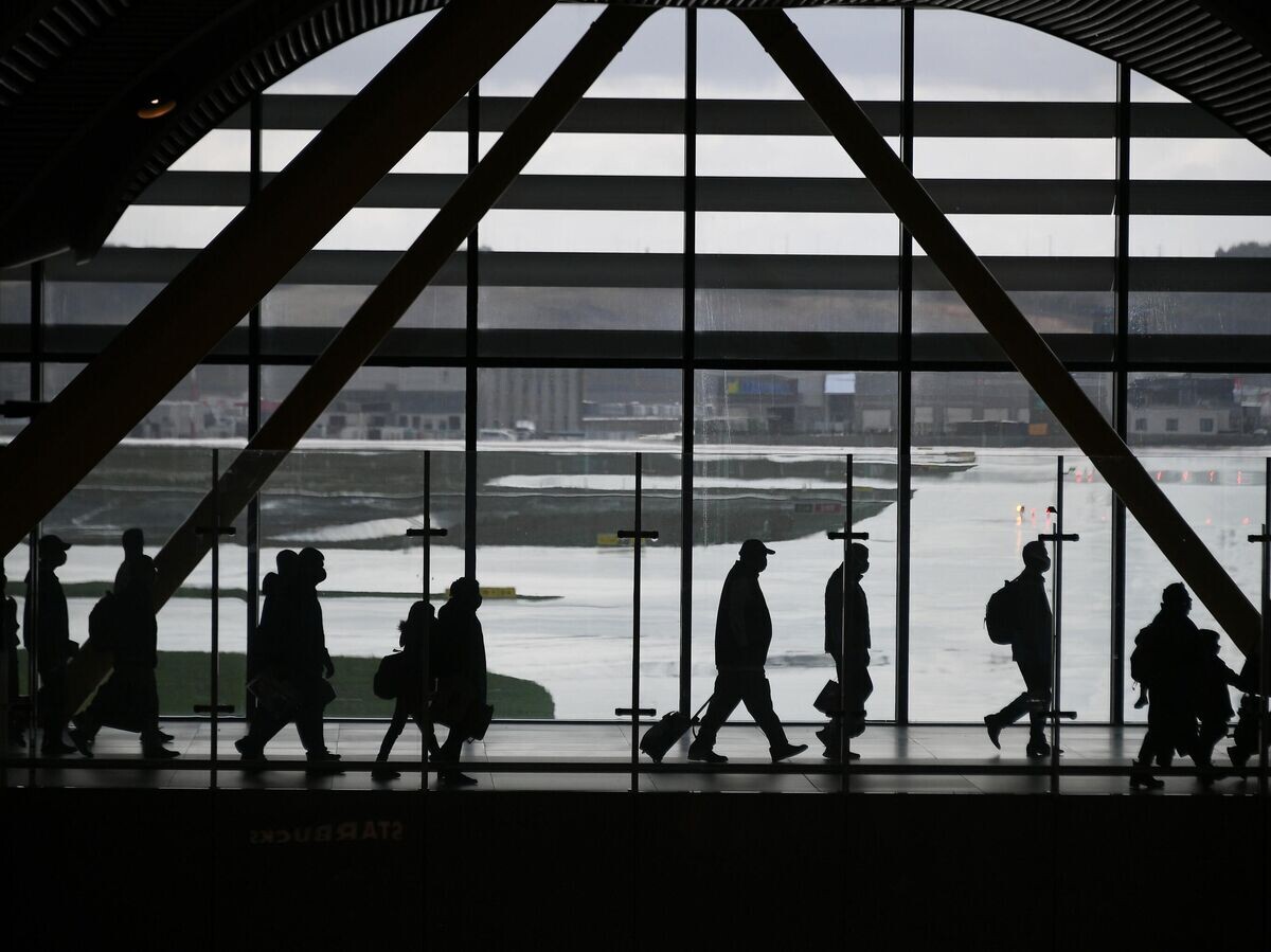    Пассажиры в Международном аэропорту© РИА Новости . Максим Блинов