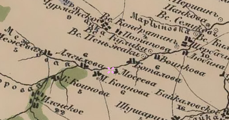 Карта Стрельбицкого. Восток Европейской части России. Фрагмент.