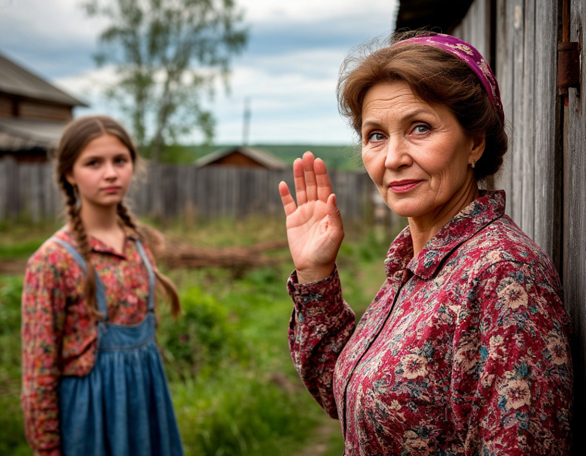 Аннушка с внучкой Катей 