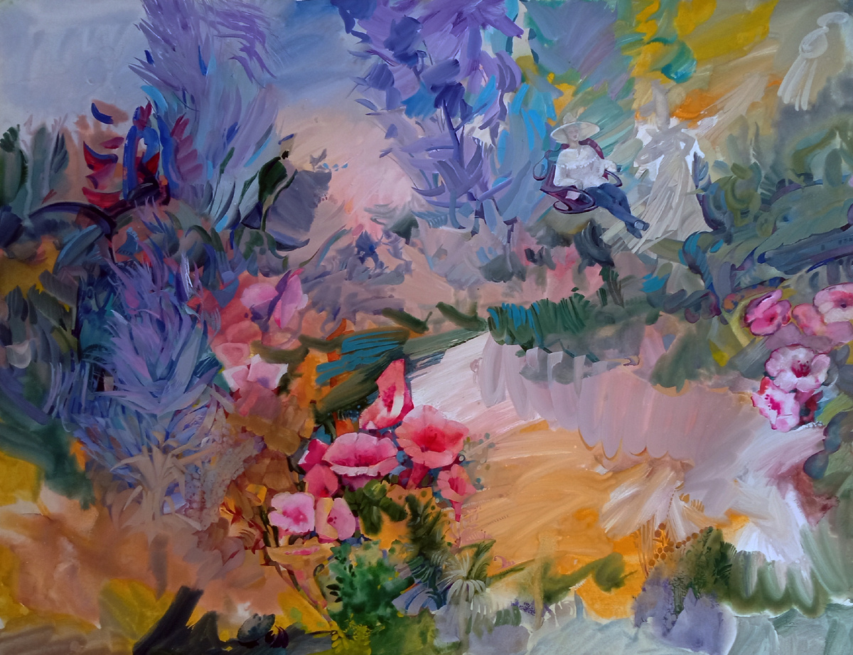 Сергей Галета. Шёлковый путь. Бумага, акварель, бел. гуашь. 65х85 см. 2026 г.