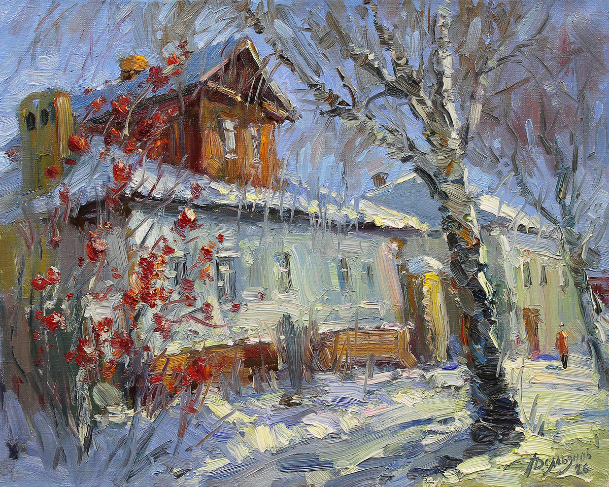 «Рябина зимой», холст, масло, 40 х 50, 2026 г.