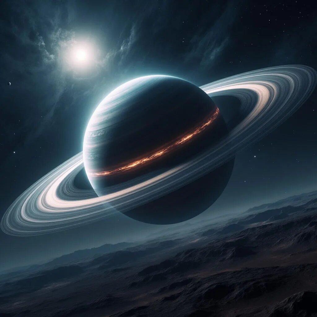 Планета. Иллюстрация сгенерирована нейросетью