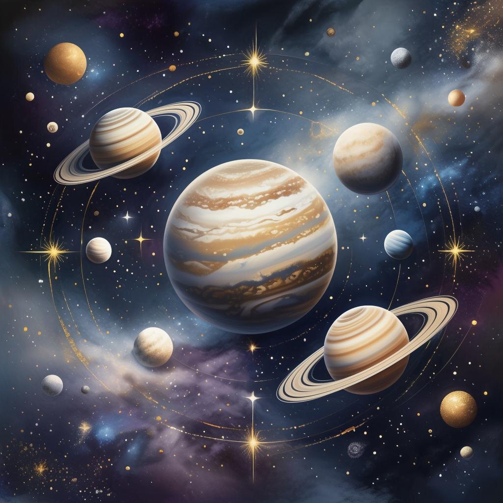 Планеты. Иллюстрация сгенерирована нейросетью