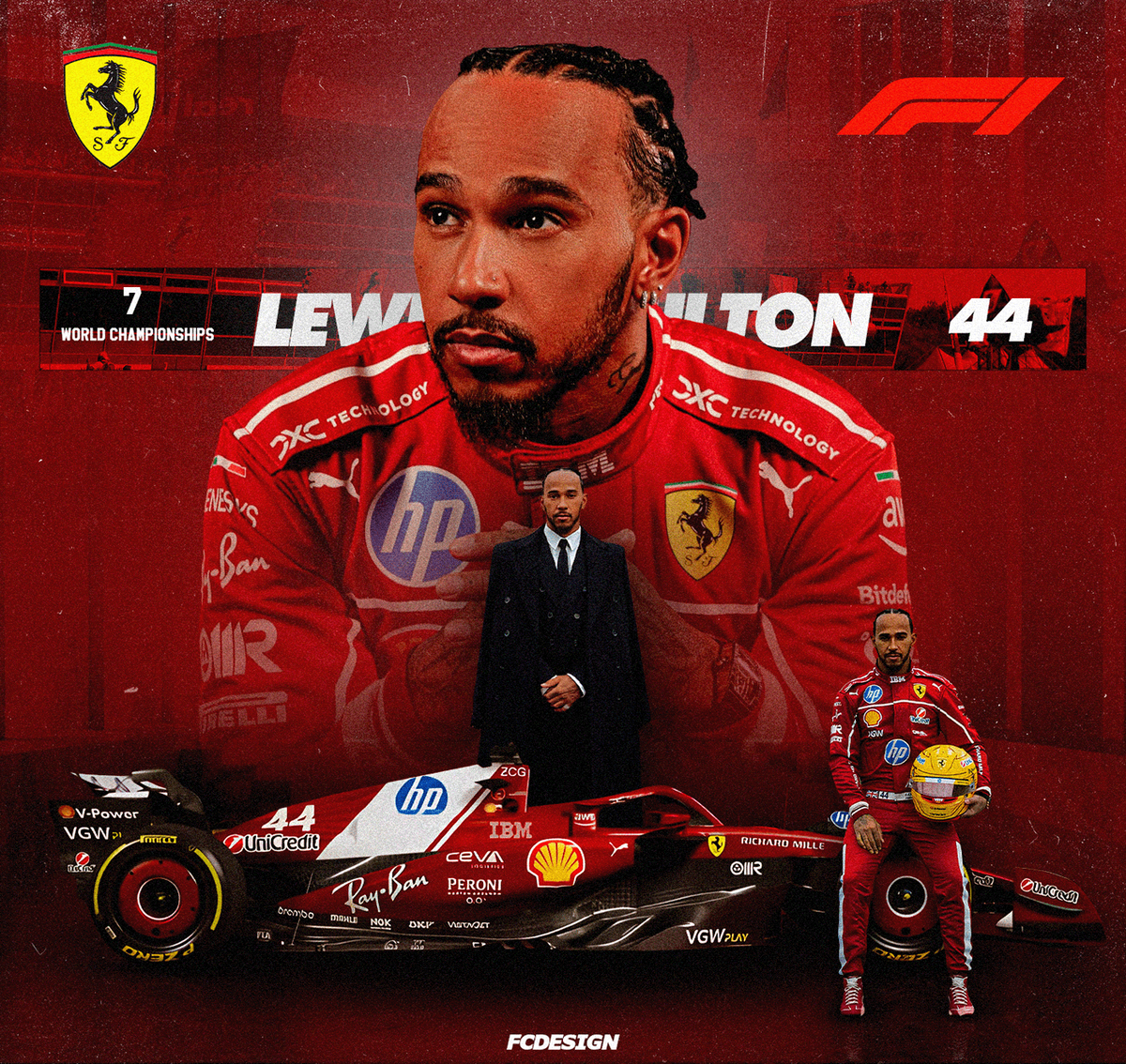 Льюис Хэмилтон в Феррари. Выступает за команду с 2025 года по настоящее время