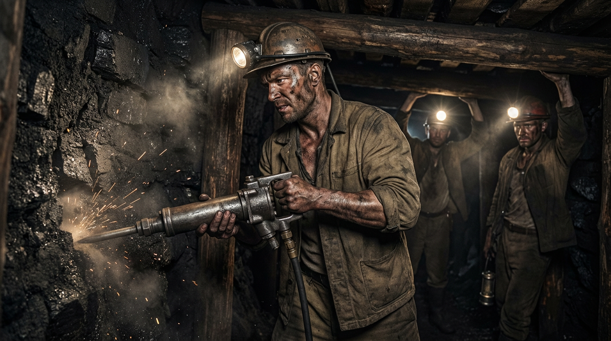 Реконструкция рекорда Алексея Стаханова в шахте