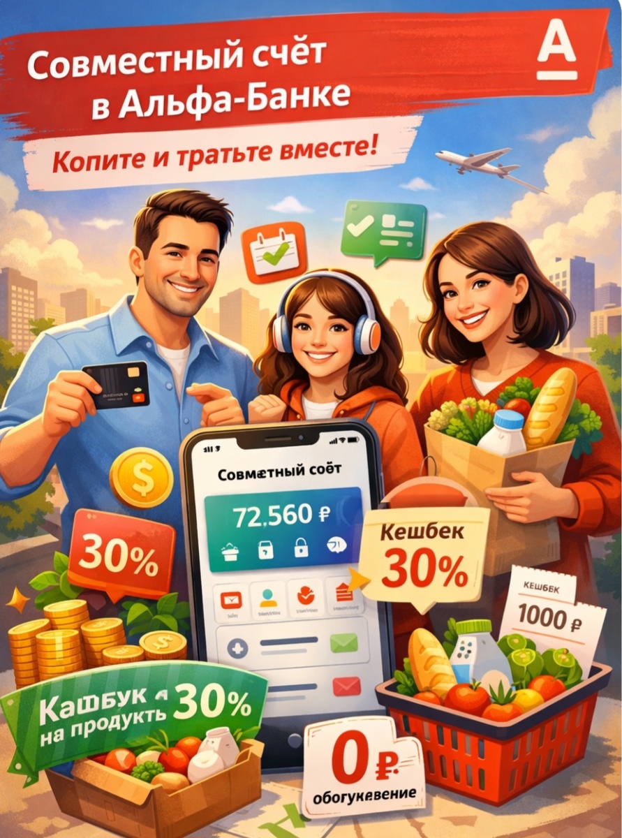 Совместный счёт в Альфа-Банке — деньги вместе, порядок всегда
