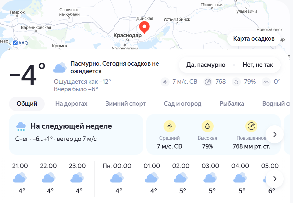 Скриншот я Яндекс.Погода