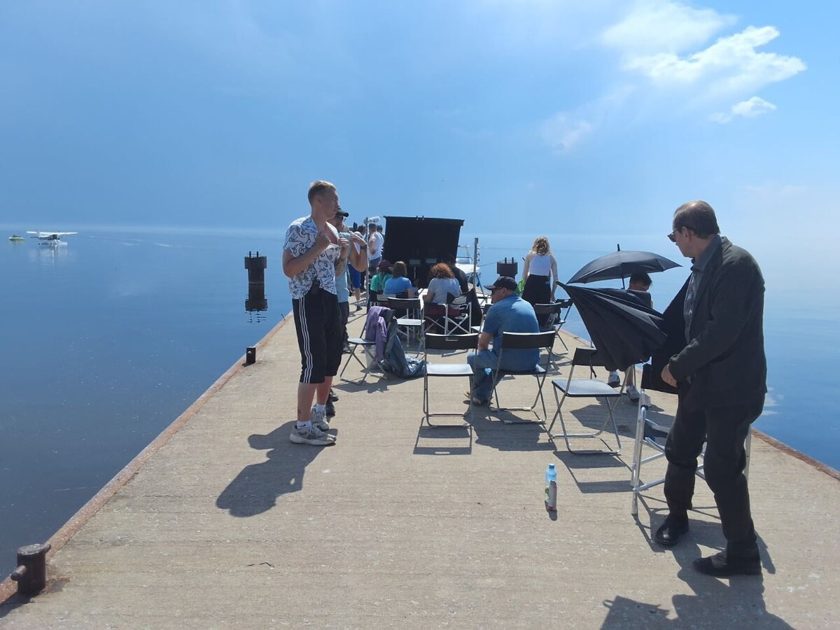 Кадр со съемки фильма "Авиатор"