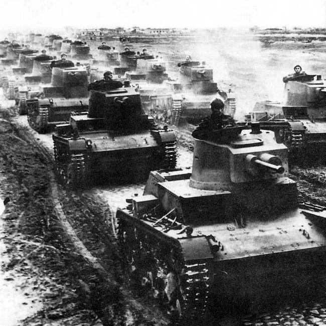  Польские танки 7TP на маневрах, конец 1930-х гг.