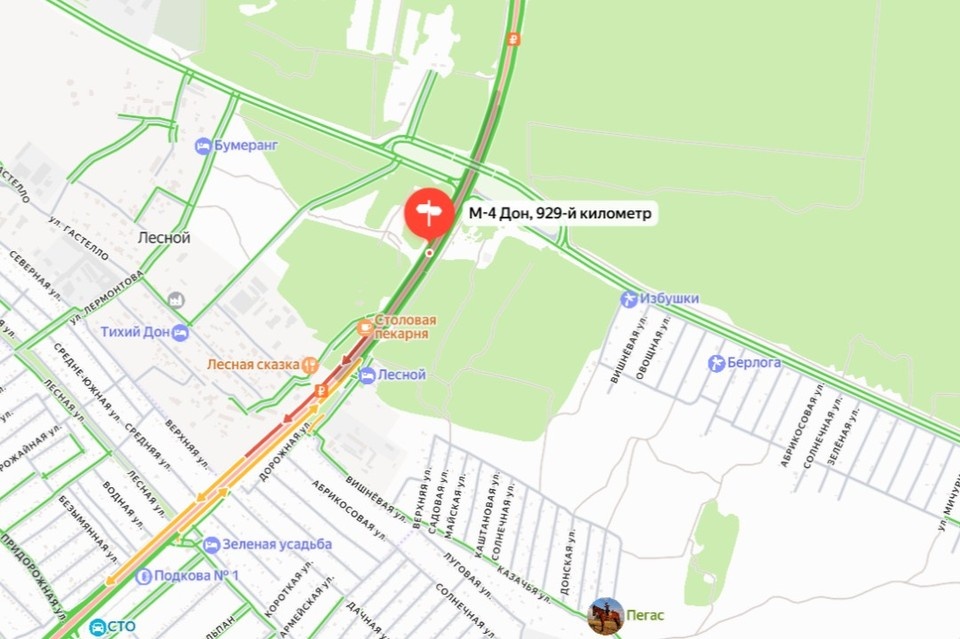    Движение на участке затруднено. Фото: Яндекс.Карты.