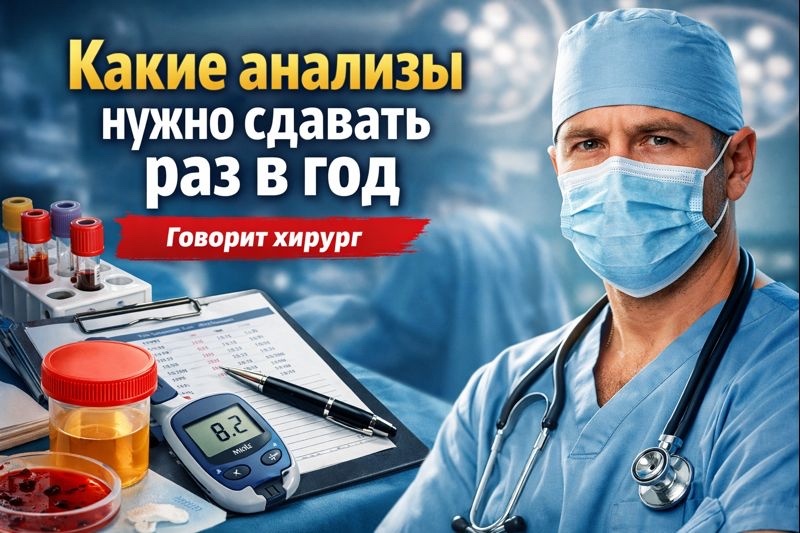Базовые анализы, которые нужно сдавать раз в год. Говорю как хирург.