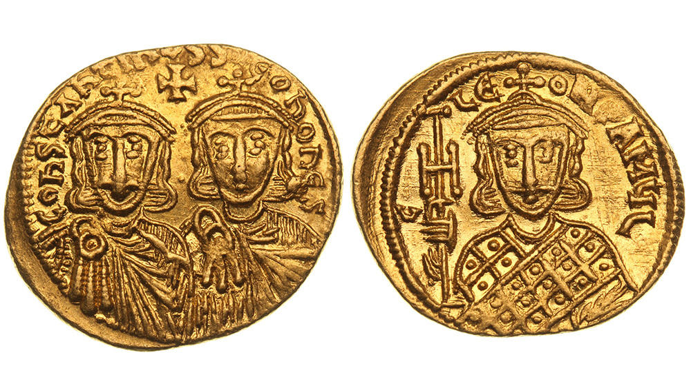 Золотая византийская монета Византийской империи (солид), Константин V, 741-775 гг. Источник: bizantinus.livejournal.com