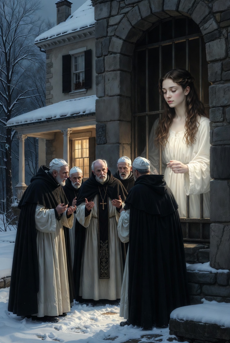 "Ускользающая душа Марии: Бессилие инквизиторов", иллюстрация создана сетью Грок