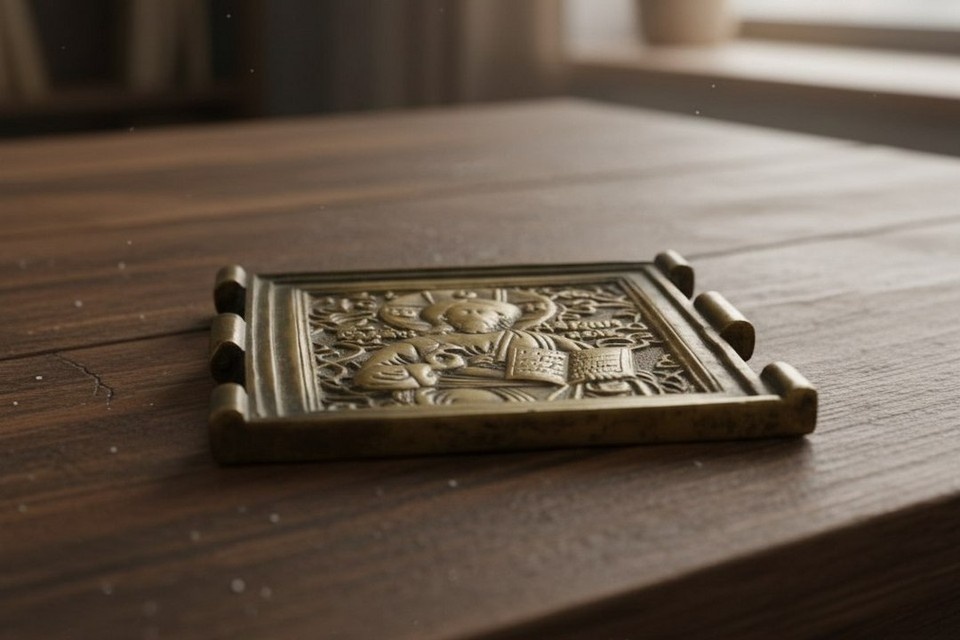    В Новосибирске продают икону Господа Вседержителя за 3 млн рублей. Фото: Ангелина ВАЙГЕЛЬ / Нейросеть