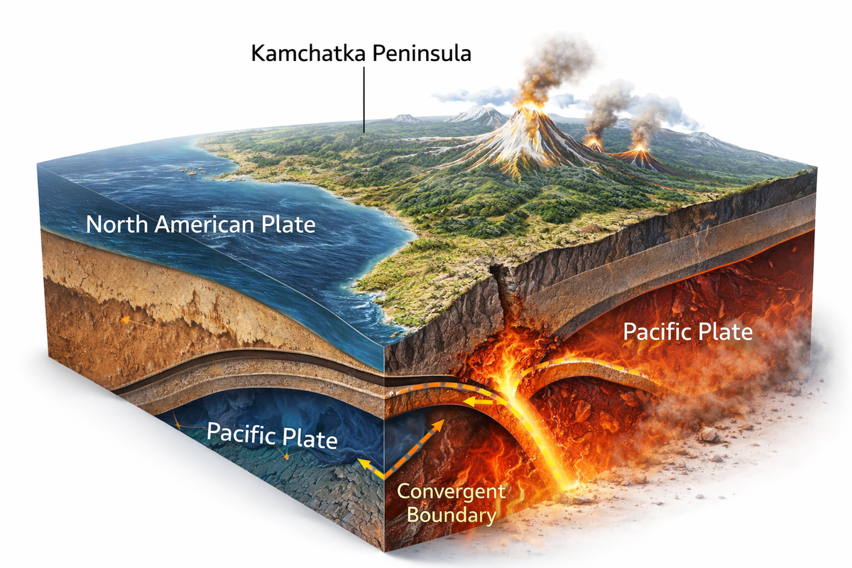 Авторская иллюстрация «Камчатка в разрезе»