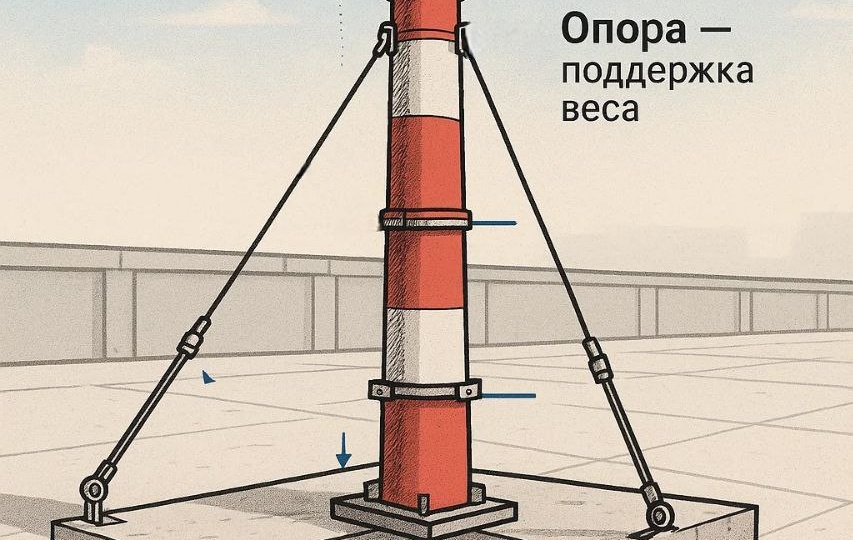 Анкерные крепления и опоры дымовых труб: зачем нужны и как устанавливаются