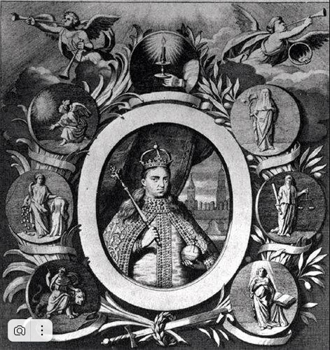 Рис. 29. Правительница Софья Алексеевна. Гравюра А. Блотелинга