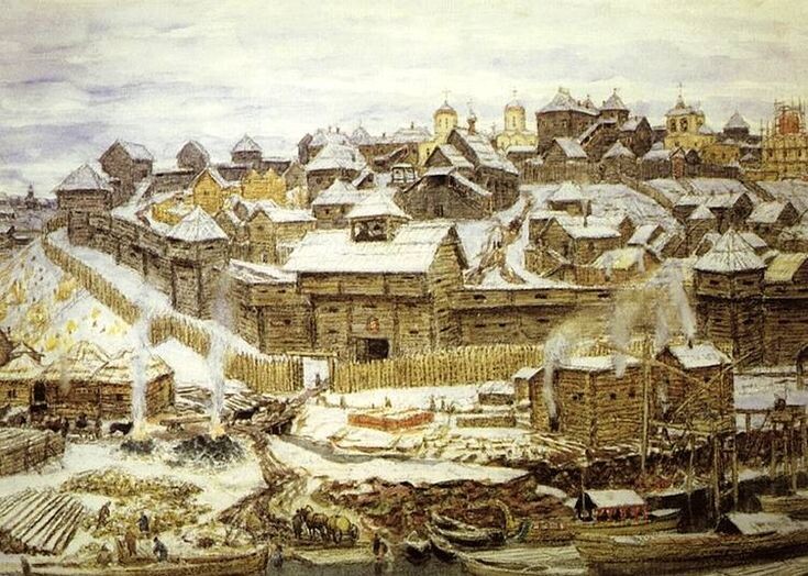 Московский Кремль при Иване Калите реконструкция А. Васнецова