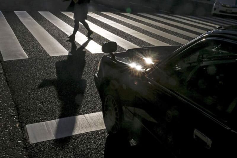 Наезд на пешехода, при движении пешехода по нерегулируемому пешеходному переходу