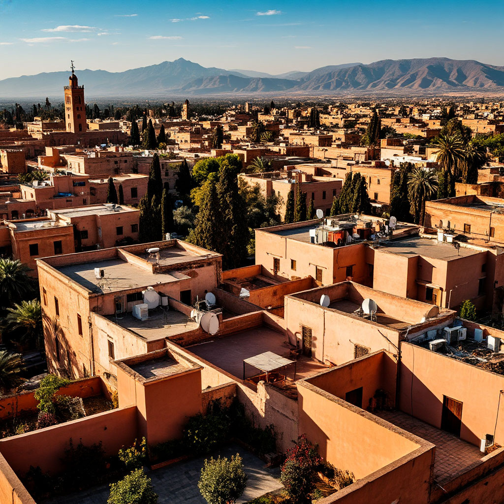 Панорама Марракеша с высоты;