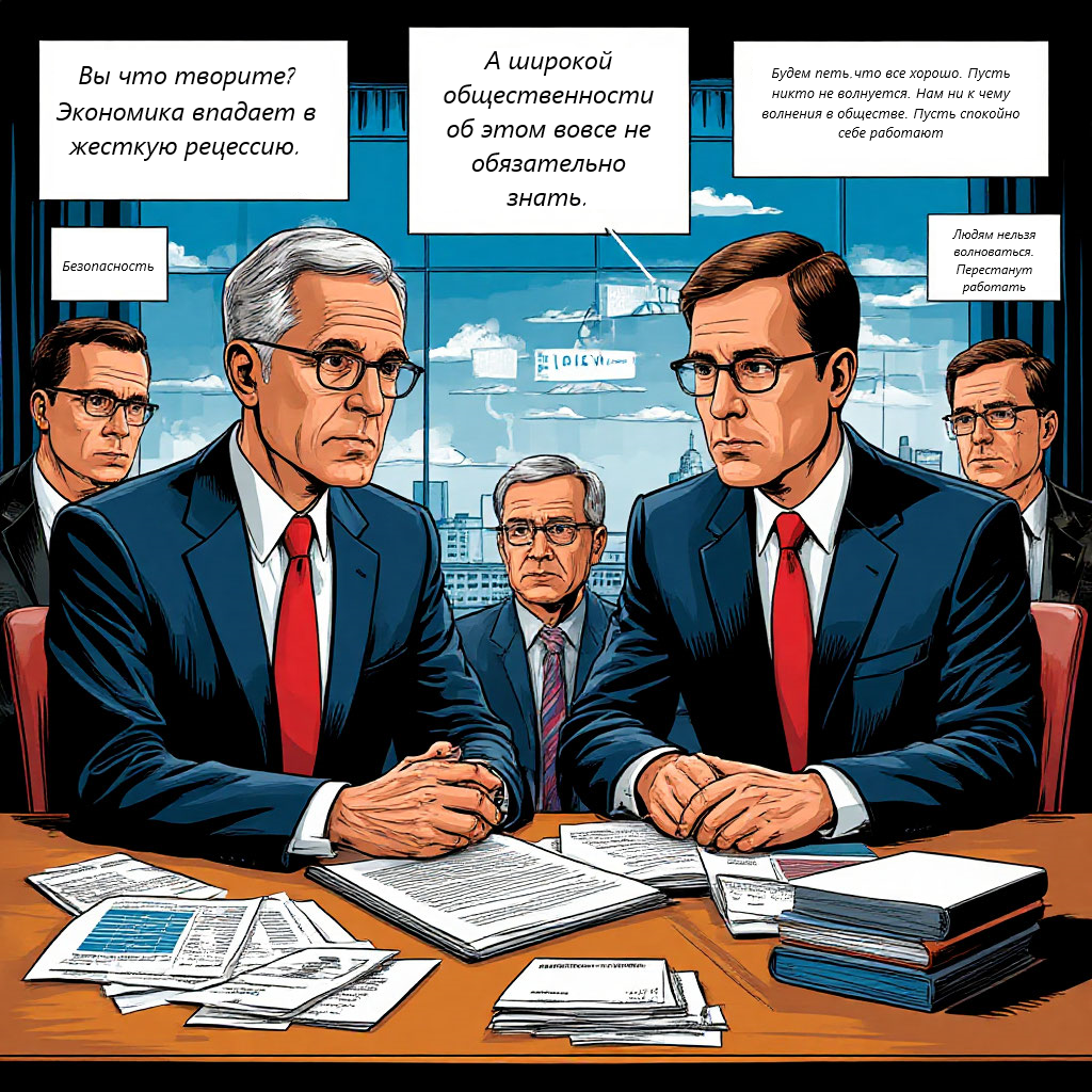 Рисунок 2. Сокрытие отчетности и истинного положения дел в экономике.