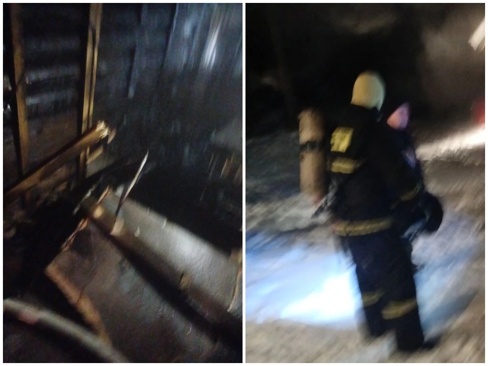    Салон красоты горел в Карелии ночью© ГКУ РК «ОПС по Олонецкому району»