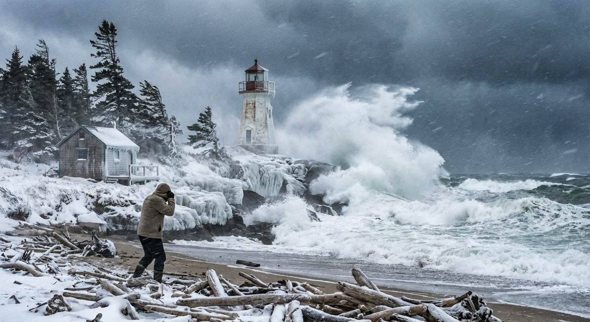 Сильный ветер и мороз: что ждёт курорты Кубани? Фото:нейросеть