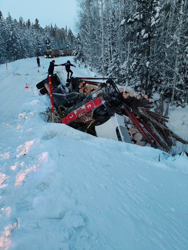    На таёжной дороге Югре в столкновении с лесовозом погиб водитель иномарки