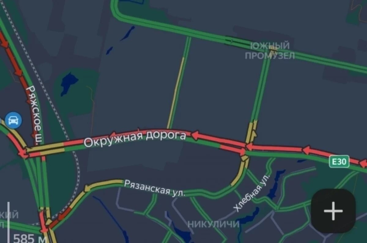    Рязань парализована девятибалльными пробками утром 19 января