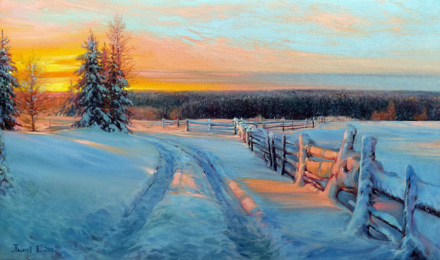 Зима сияющая уходит. Завораживающие пейзажи Вячеслава Палачёва