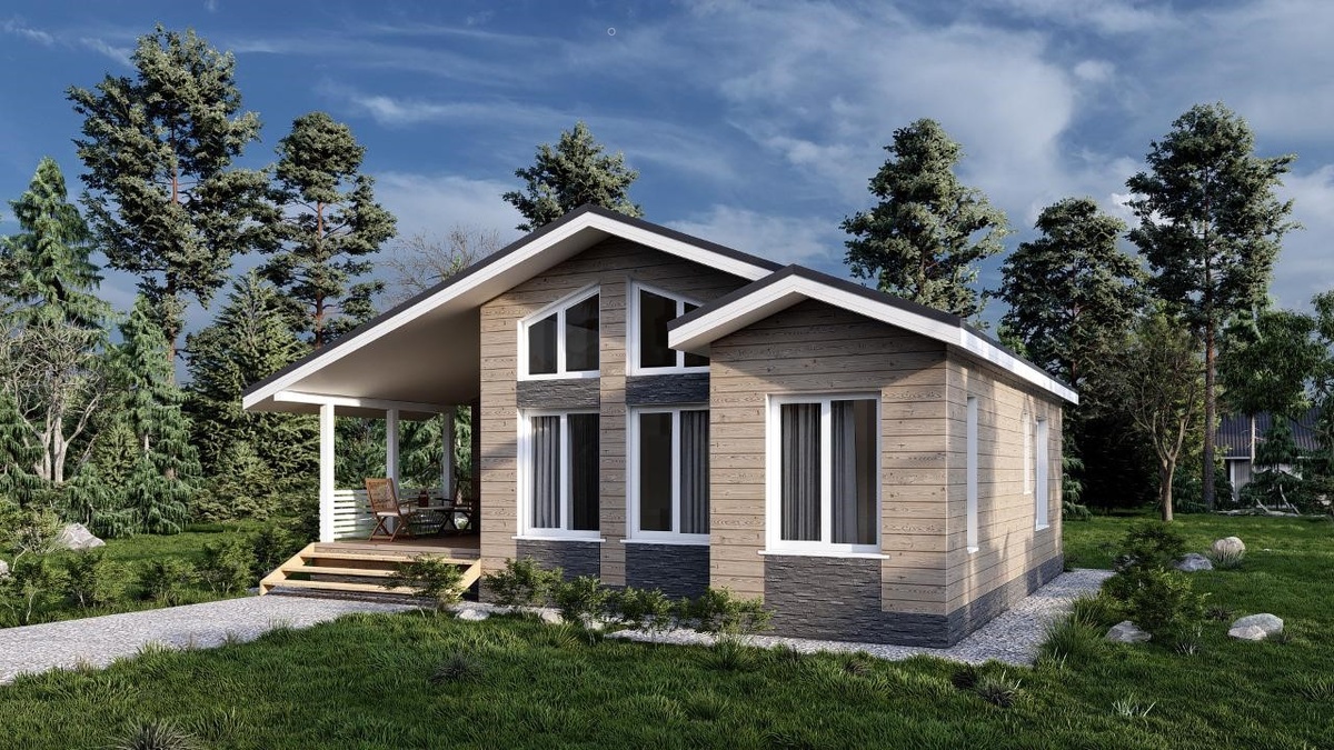 Проект двухэтажного каркасного дома в скандинавском стиле Б&F-155, 10.6х12.3 м S. Жилая 139.7 кв.м, терраса S  15.25 кв.м