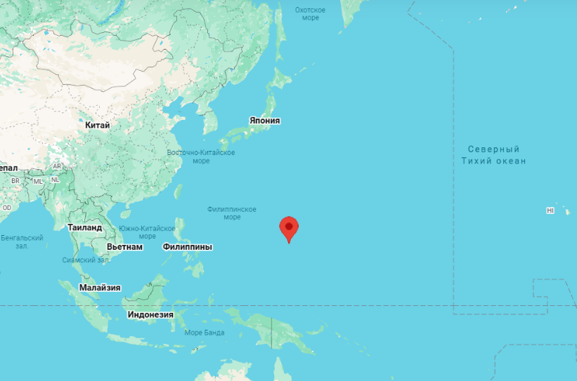 Гуам это здесь. Где-то на 3,5 тысячи километров юго-восточнее нашего Приморского края 