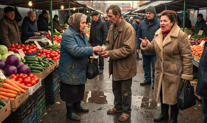 Бедная бабушка на рынке накормила зэка. Через неделю к её дому подъехал внедорожник