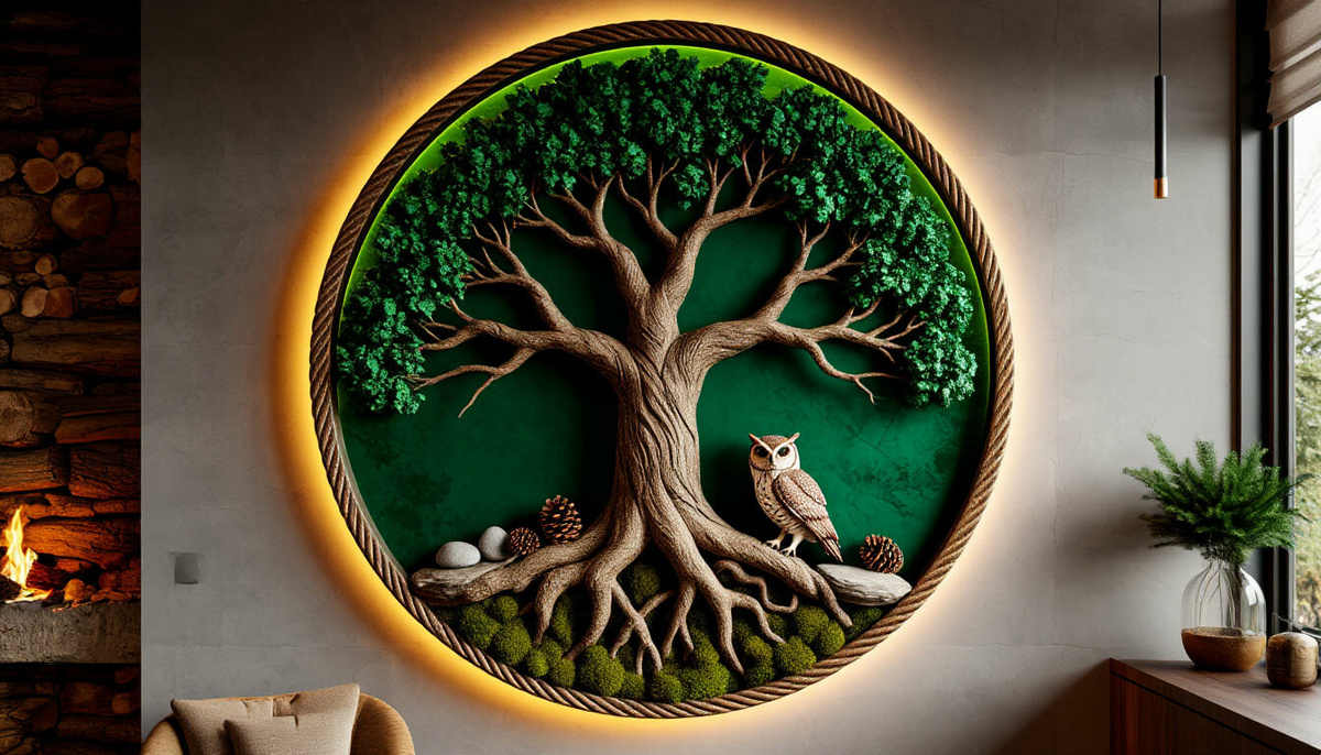 Панно из торцевых спилов, которое более всего понравилось пользователям Шедеврума. Создано панно там же, в шедевруме.