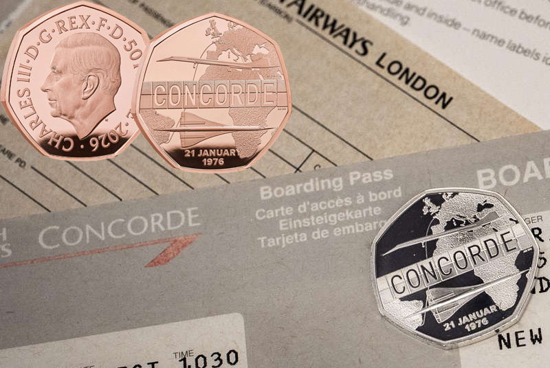 Монета Великобритании «Конкорд» 50 пенсов 2026