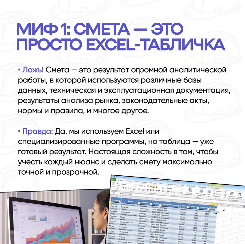 МИФ 1.  Смета – это просто Excell табличка