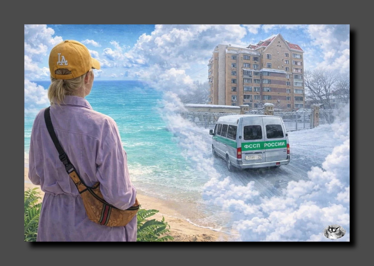 Долину выселяют из квартиры приставы. Коллаж автора