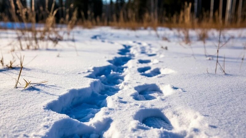     Следы на снегу Шедеврум/Altapress.ru