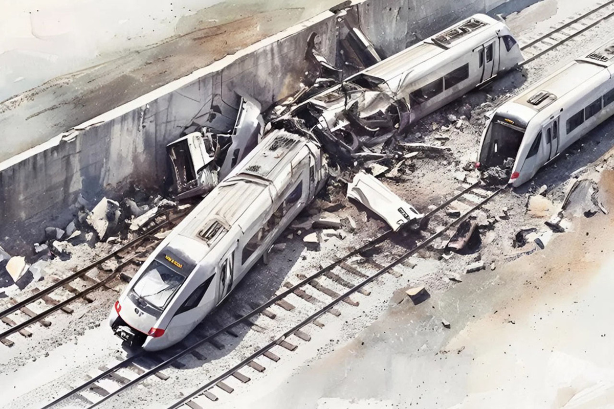 В Испании число погибших в столкновении скоростных поездов достигло 39.  Фото: Изображение сгенерировано с помощью ИИ / Маргарита Неклюдова