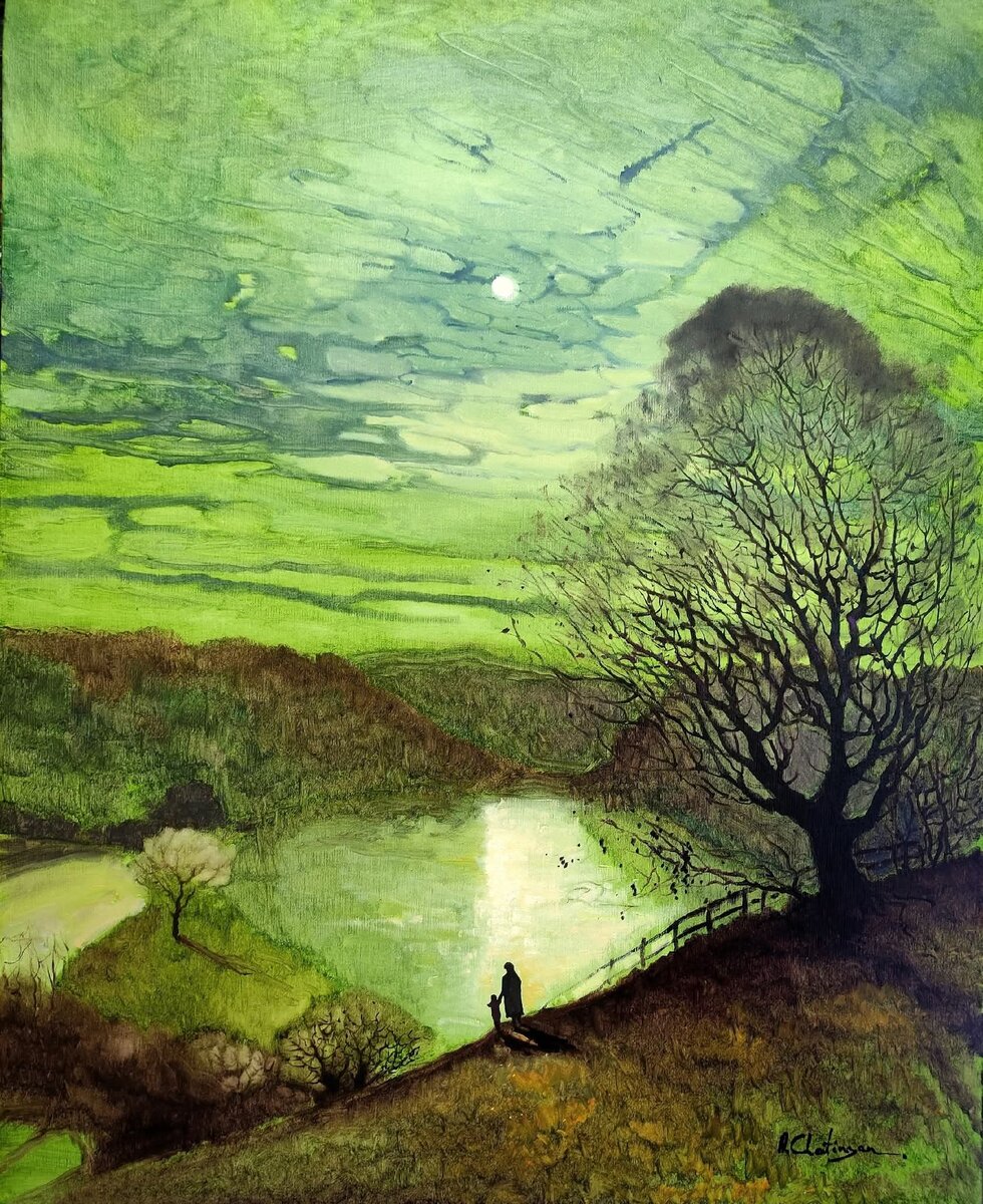 Художник А. Чатинян, ,,Лунная ночь", холст, масло